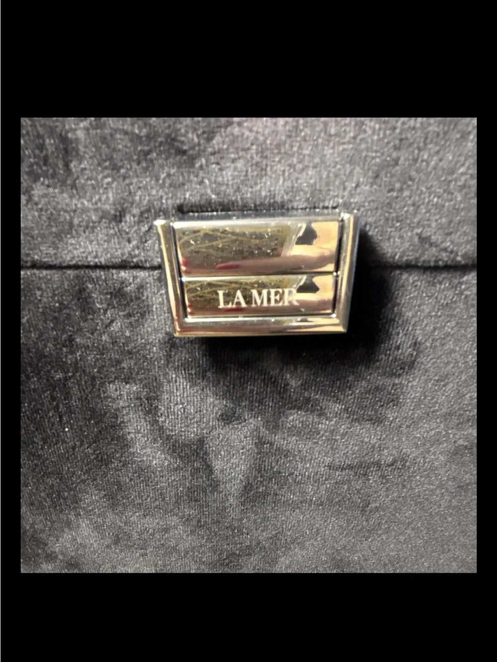 La Mer Black Velvet Jewelry Organizer with Built-In Mirror